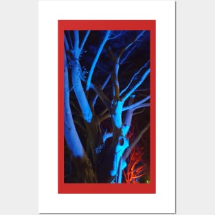 Fluoro Blue Branches Posters and Art